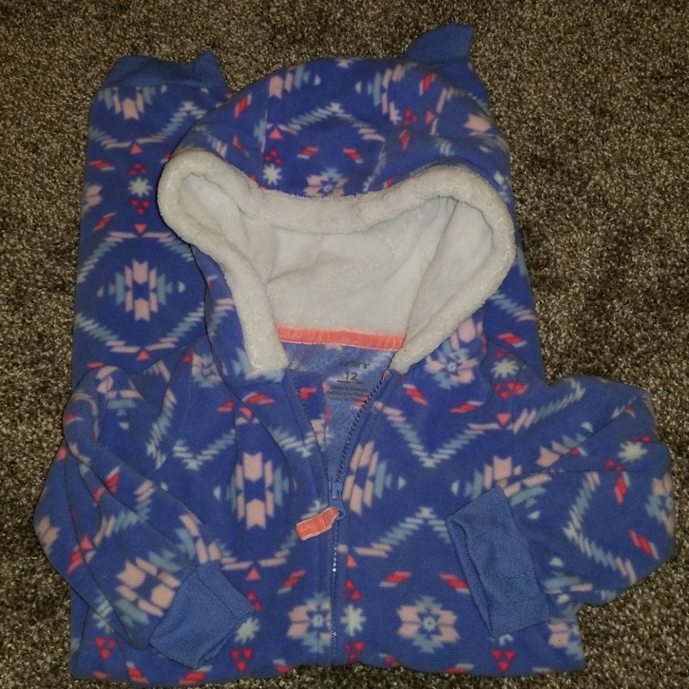 Carters 12mo Aztec Print Furlined Jumpsuit